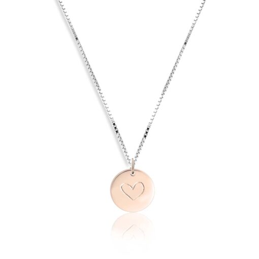 Collana Argento con Ciondolo Dorato Rosa
