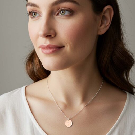 Collana Argento con Ciondolo Dorato Rosa