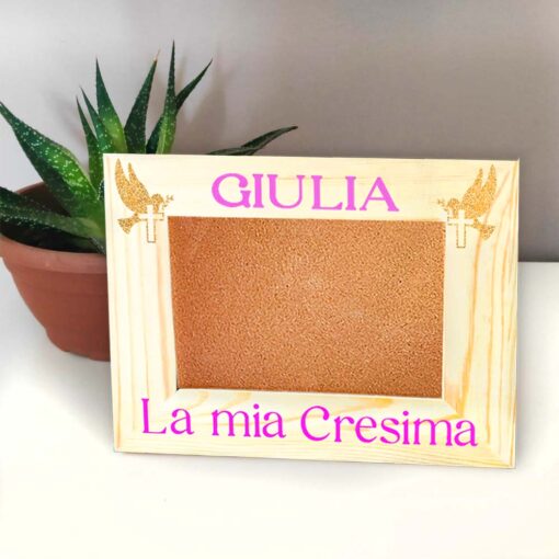 Cornice in Legno Regalo Cresima Bambina