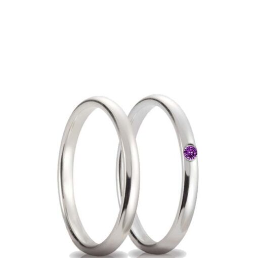 Coppia di Fedine in Argento con Ametista Naturale