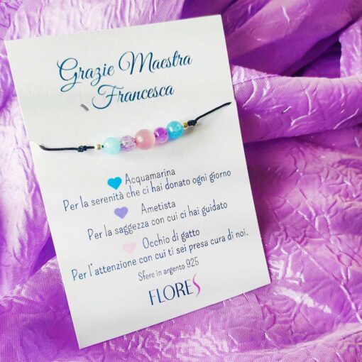 Bracciale con Pietre Naturali Regalo Fine Anno per Maestre - immagine 3