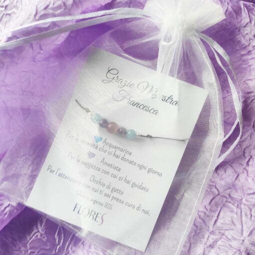 Bracciale con Pietre Naturali Regalo Fine Anno per Maestre - immagine 4