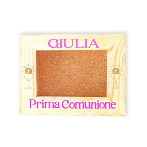 Cornice in Legno Naturale Regalo Prima Comunione Bambina