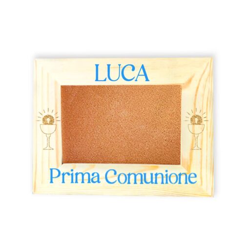 Cornice in Legno Naturale Regalo Prima Comunione Bambino
