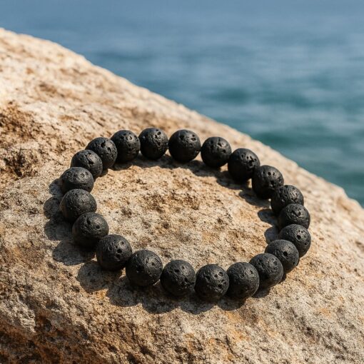Bracciale in Pietra Lavica Naturale - immagine 3
