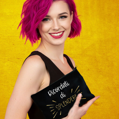 Pochette Multiuso con Scritta Ricordati di splendere