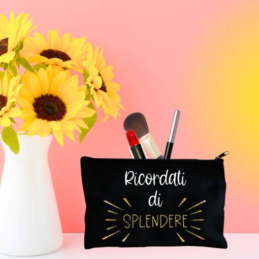 Pochette Multiuso con Scritta Ricordati di splendere