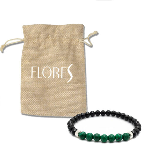 Bracciale Malachite Onice Naturale e Argento - immagine 4