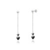 Orecchini in argento con cuoricini in ematite