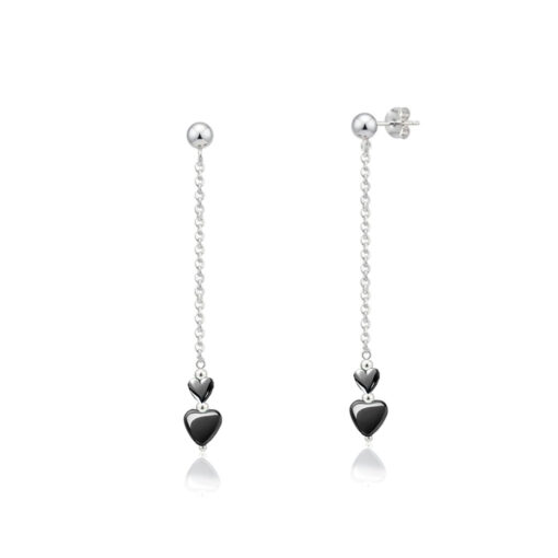 Orecchini in argento con cuoricini in ematite