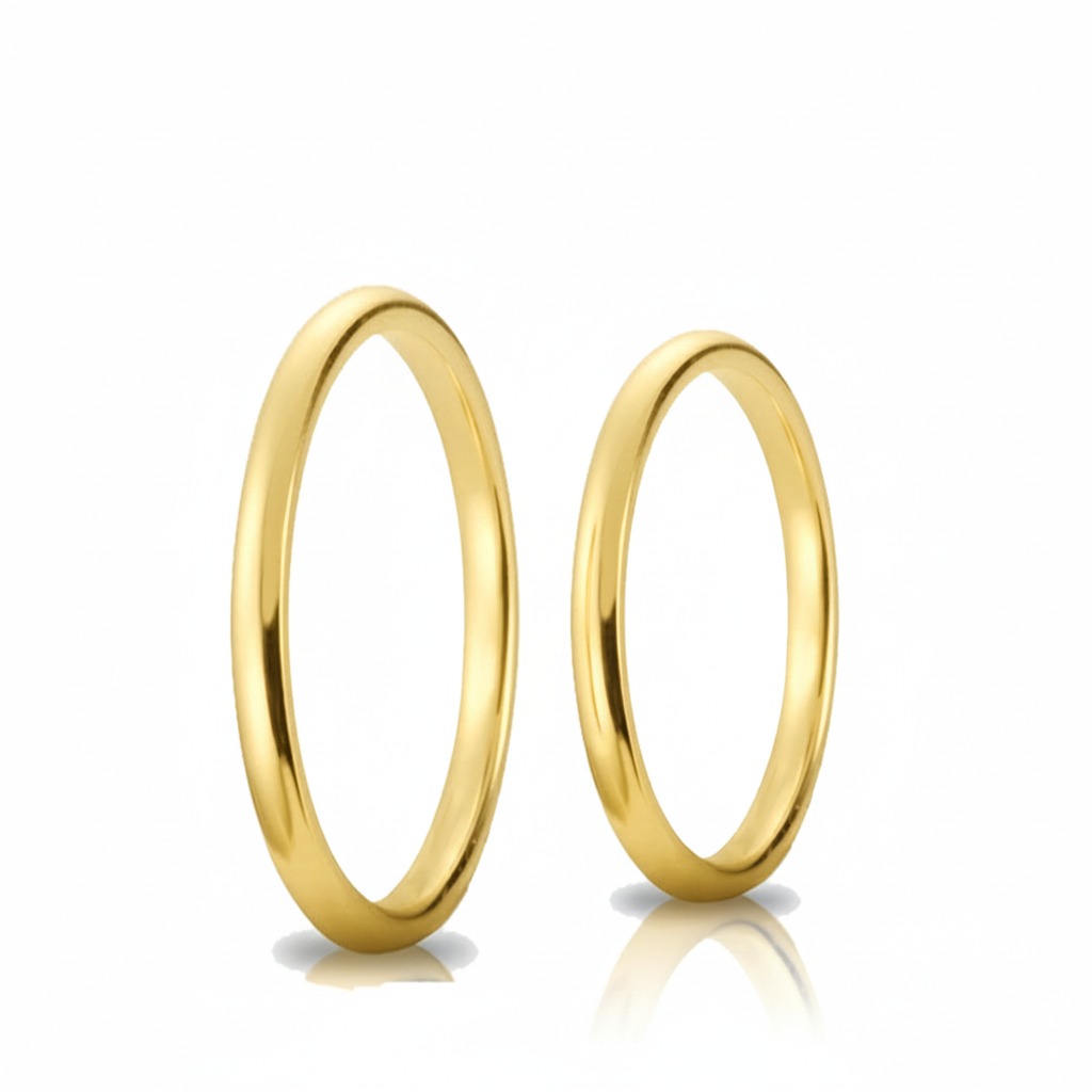 Coppia di fedine in oro 9 carati Coppia di fedine in oro 9 carati - immagine 3