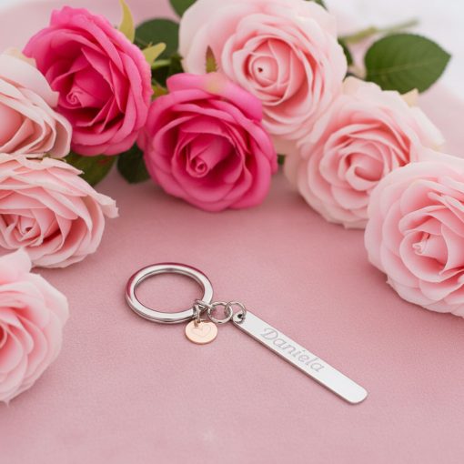 Portachiavi Personalizzabile in Argento con Cuoricino